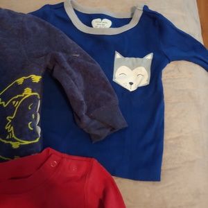 2 long sleeve shirts + 1 long sleeve onesie (6/9M)